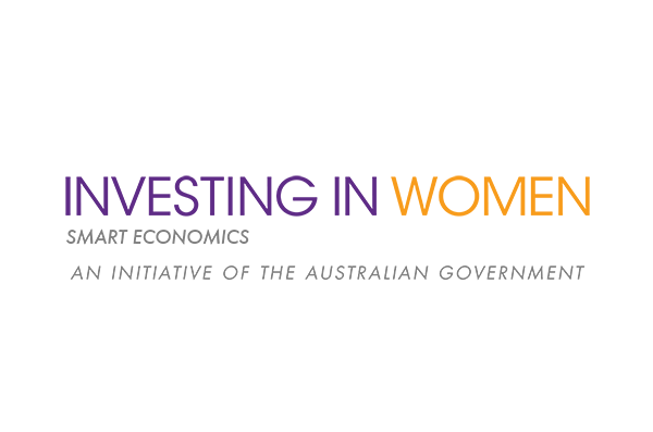 Logo for the 'Investing in Woman' initiative of the Australian government